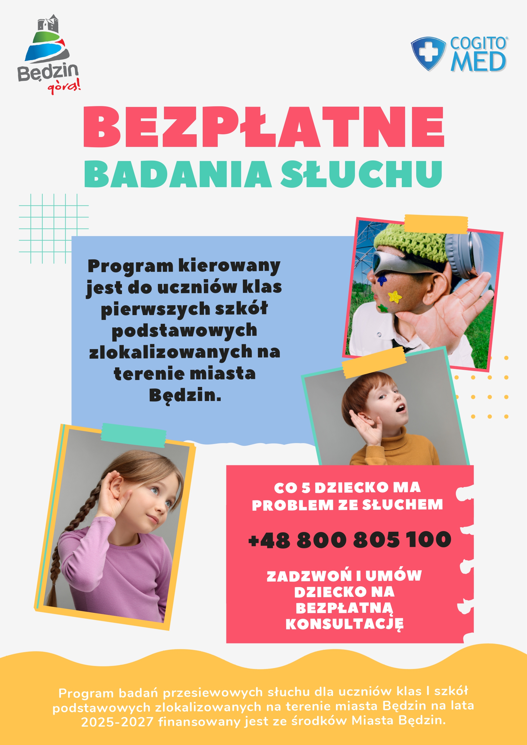 Bezpłatne badania słuchu dla dzieci w Będzinie – program przesiewowy 2025–2027