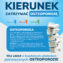 Plakat informacyjny programu „Kierunek: zatrzymać osteoporozę” – bezpłatne szkolenia organizowane przez Ministerstwo Zdrowia i Narodowy Program Zdrowia.